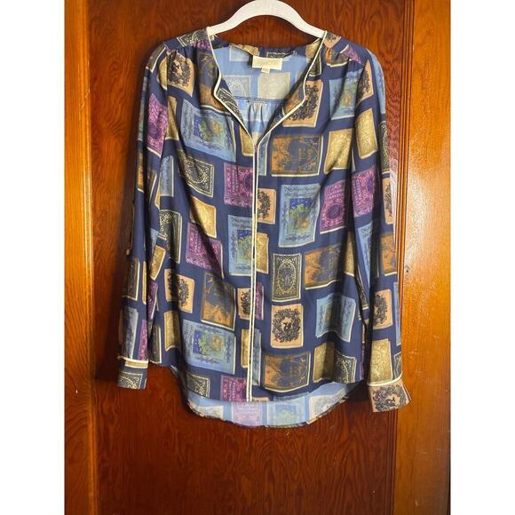 Blue Modcloth Blouse Fantasy Book XS - Picture 5 of 12